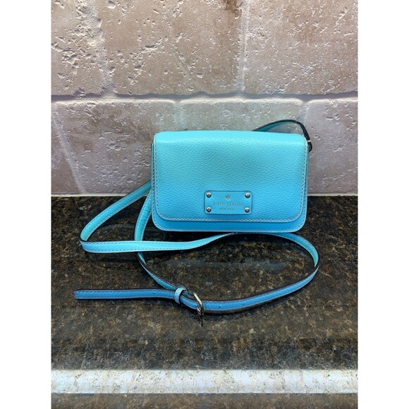 Kate Spade Wellesley Flynn Tiffany Blue Crossbody Purse EUC - Picture 1 of 8